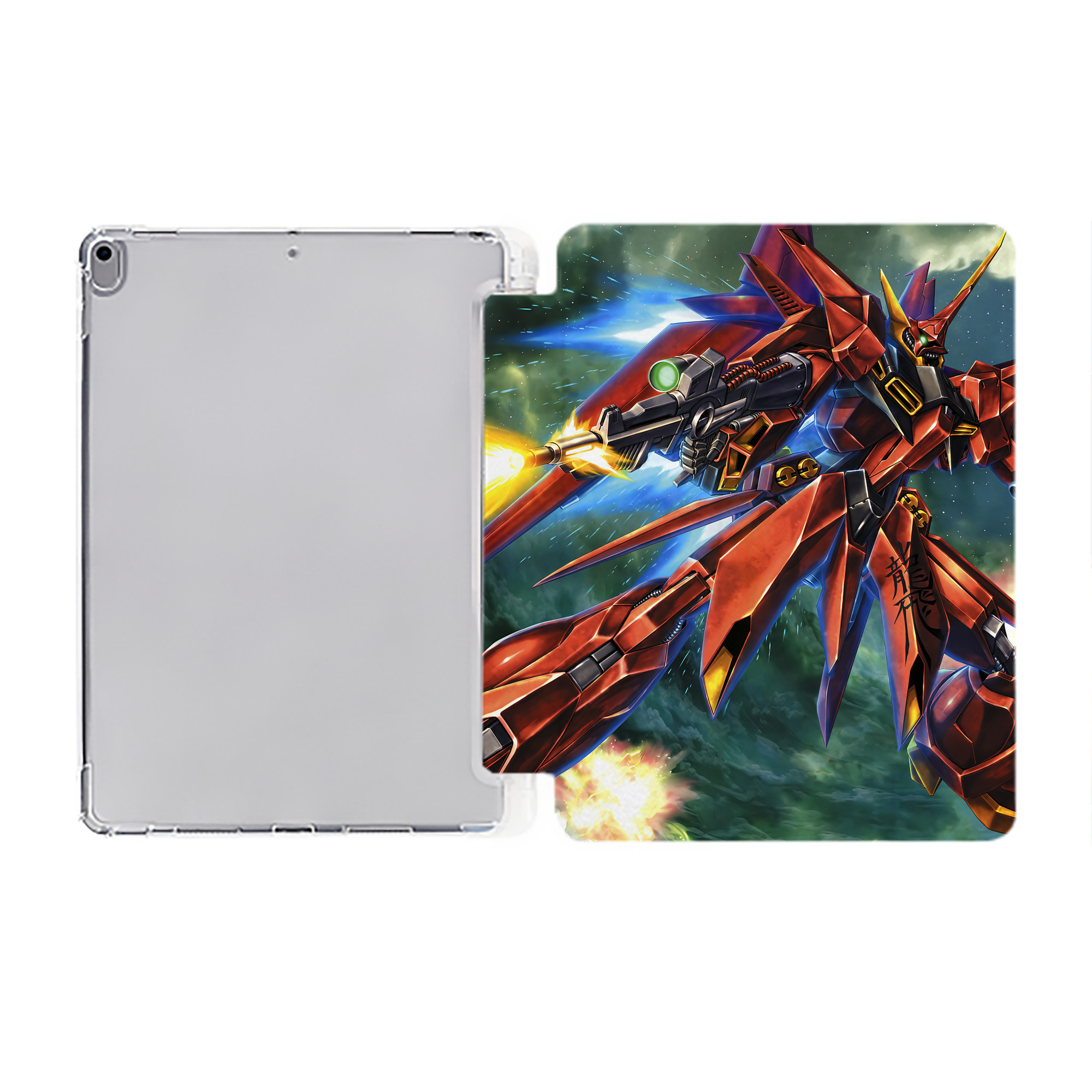 （画像用） 機動戦士ガンダム Mobile Suit Gundam IPad ケース ペン収納付き 三つ折りスタンド PUレザー×シリコン 対応機種9.5/10.5/10.9インチ